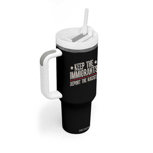 Keep The Immigrants Deport The Racists Tumbler With Handle Vintage Star TS11 Print Your Wear