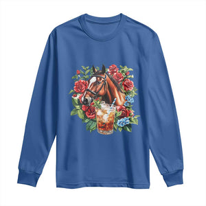 Ky Derby Day Party Long Sleeve Shirt Mint Juleps and Roses Horse Racing TS02 Royal Blue Print Your Wear