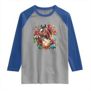 Ky Derby Day Party Raglan Shirt Mint Juleps and Roses Horse Racing TS02 Sport Gray Royal Print Your Wear