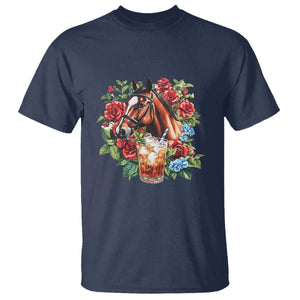 Ky Derby Day Party T Shirt Mint Juleps and Roses Horse Racing TS02 Navy Print Your Wear