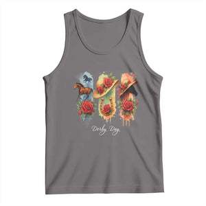 Ky Derby Day Tank Top Horse Racing Nice Hat Mint Julep and Roses TS02 Deep Heather Print Your Wear