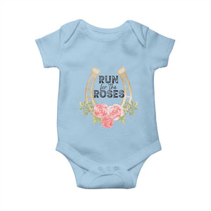 Ky Derby Horse Racing Baby Onesie - Horses and Roses Kentucky Derby Day Gift TS02 Light Blue Print Your Wear