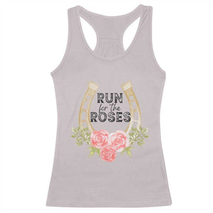 Ky Derby Horse Racing Racerback Tank Top Horses and Roses TS02 Ice Gray Print Your Wear
