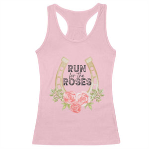 Ky Derby Horse Racing Racerback Tank Top Horses and Roses TS02 Light Pink Print Your Wear