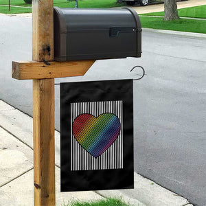 LGBT Pride Garden Flag LGBTQ Support Retro Valentines Rainbow Heart TS10 Print Your Wear