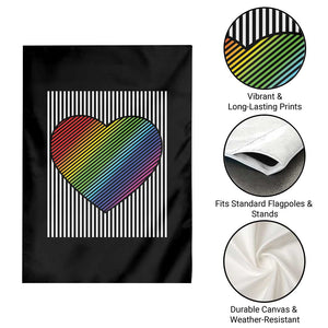 LGBT Pride Garden Flag LGBTQ Support Retro Valentines Rainbow Heart TS10 Print Your Wear