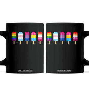 LGBT Rainbow Popsicles Coffee Mug Summer Ice Cream LGBTQ Pride Ally TS10 Black Print Your Wear