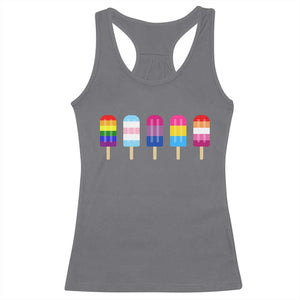 LGBT Rainbow Popsicles Racerback Tank Top Summer Ice Cream LGBTQ Pride Ally TS10 Charcoal Print Your Wear