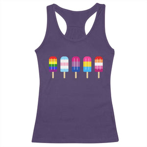 LGBT Rainbow Popsicles Racerback Tank Top Summer Ice Cream LGBTQ Pride Ally TS10 Purple Print Your Wear