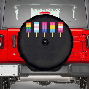 LGBT Rainbow Popsicles Spare Tire Cover Summer Ice Cream LGBTQ Pride Ally TS10 Black Print Your Wear