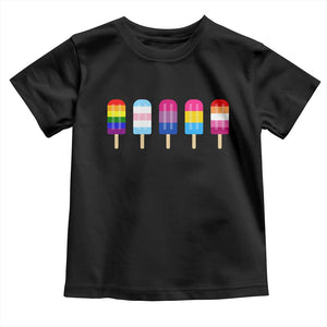 LGBT Rainbow Popsicles Toddler T Shirt Summer Ice Cream LGBTQ Pride Ally TS10 Black Print Your Wear