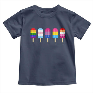 LGBT Rainbow Popsicles Toddler T Shirt Summer Ice Cream LGBTQ Pride Ally TS10 Navy Print Your Wear