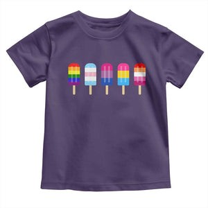 LGBT Rainbow Popsicles Toddler T Shirt Summer Ice Cream LGBTQ Pride Ally TS10 Purple Print Your Wear