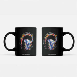 LGBTQ Ally Coffee Mug Dream Without Fear Love Without Limits Rainbow Watercolor Elephant TS09 Black Print Your Wear