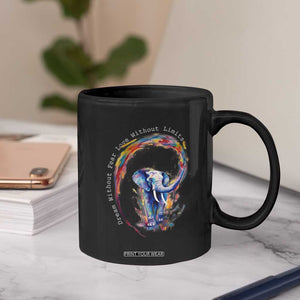 LGBTQ Ally Coffee Mug Dream Without Fear Love Without Limits Rainbow Watercolor Elephant TS09 Print Your Wear