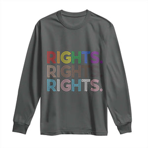 LGBTQ Trans Rights Long Sleeve Shirt Social Justice Equality Human Rights TS10 Dark Heather Print Your Wear