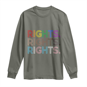 LGBTQ Trans Rights Long Sleeve Shirt Social Justice Equality Human Rights TS10 Military Green Print Your Wear