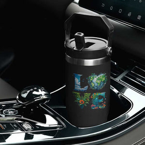 LOVE Planet Nature Anniversary Earth Day Flip Straw Tumbler TS11 Print Your Wear
