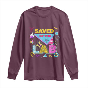 Lab Week Long Sleeve Shirt Saved By The Lab Retro Medical Laboratory Tech TS02 Maroon Print Your Wear