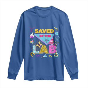 Lab Week Long Sleeve Shirt Saved By The Lab Retro Medical Laboratory Tech TS02 Royal Blue Print Your Wear