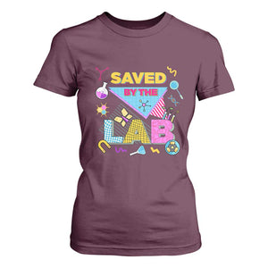 Lab Week T Shirt For Women Saved By The Lab Retro Medical Laboratory Tech TS02 Maroon Print Your Wear