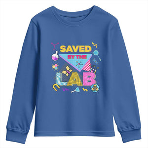 Lab Week Youth Sweatshirt Saved By The Lab Retro Medical Laboratory Tech TS02 Royal Blue Print Your Wear