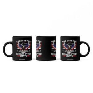 Land of the Free Because of the Brave Coffee Mug American Flag Patriotic Eagle 4th of July TS10 Print Your Wear