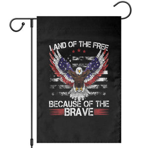 Land of the Free Because of the Brave Garden Flag American Flag Patriotic Eagle 4th of July TS10 Black Print Your Wear