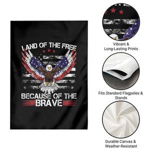 Land of the Free Because of the Brave Garden Flag American Flag Patriotic Eagle 4th of July TS10 Print Your Wear