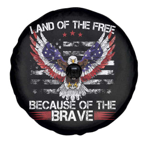Land of the Free Because of the Brave Spare Tire Cover American Flag Patriotic Eagle 4th of July TS10 Print Your Wear