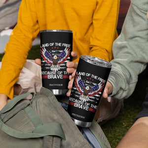 Land of the Free Because of the Brave Tumbler Cup American Flag Patriotic Eagle 4th of July TS10 Print Your Wear