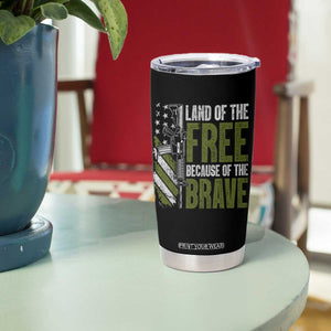 Land of the Free Because of the Brave Tumbler Cup Gun American Flag TS10 Print Your Wear