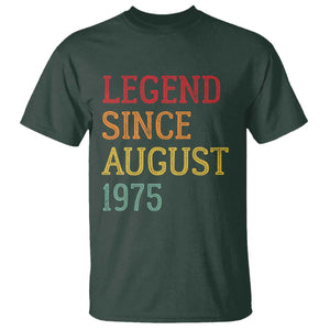 Legend Since August 1975 T Shirt Vintage Retro 50th Birthday Gifts TS10 Dark Forest Green Print Your Wear