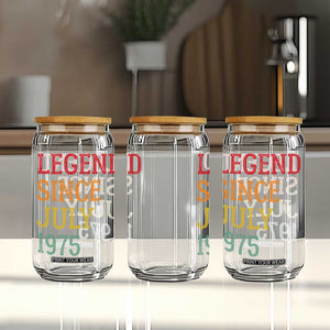 Legend Since July 1975 Glass Can Vintage Retro 50th Birthday Gifts TS10 Print Your Wear