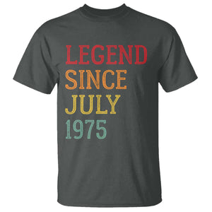 Legend Since July 1975 T Shirt Vintage Retro 50th Birthday Gifts TS10 Dark Heather Print Your Wear
