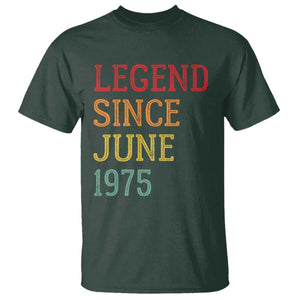 Legend Since June 1975 T Shirt Vintage Retro 50th Birthday Gifts TS10 Dark Forest Green Print Your Wear