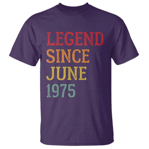 Legend Since June 1975 T Shirt Vintage Retro 50th Birthday Gifts TS10 Purple Print Your Wear