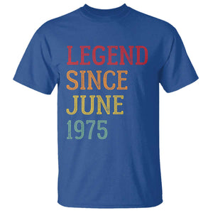 Legend Since June 1975 T Shirt Vintage Retro 50th Birthday Gifts TS10 Royal Blue Print Your Wear
