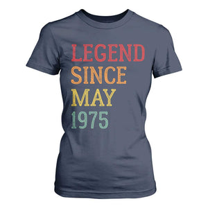 Legend Since May 1975 T Shirt For Women Vintage Retro 50th Birthday Gifts TS10 Navy Print Your Wear