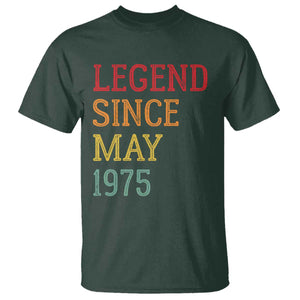 Legend Since May 1975 T Shirt Vintage Retro 50th Birthday Gifts TS10 Dark Forest Green Print Your Wear