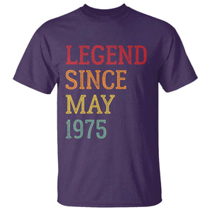 Legend Since May 1975 T Shirt Vintage Retro 50th Birthday Gifts TS10 Purple Print Your Wear