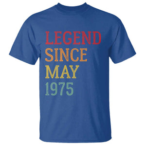 Legend Since May 1975 T Shirt Vintage Retro 50th Birthday Gifts TS10 Royal Blue Print Your Wear