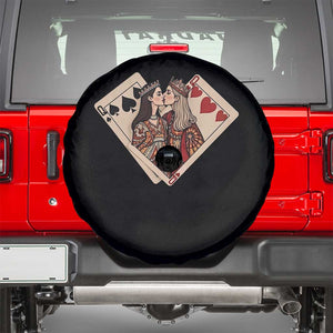 Lesbian Pride Spare Tire Cover Vintage Kissing Cards Sapphic Art TS10 Black Print Your Wear
