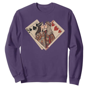 Lesbian Pride Sweatshirt Vintage Kissing Cards Sapphic Art TS10 Purple Print Your Wear