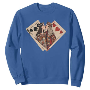Lesbian Pride Sweatshirt Vintage Kissing Cards Sapphic Art TS10 Royal Blue Print Your Wear