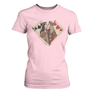 Lesbian Pride T Shirt For Women Vintage Kissing Cards Sapphic Art TS10 Light Pink Print Your Wear