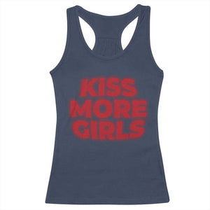 Lesbian Racerback Tank Top Kiss More Girls Funny Pride Month TS10 Navy Print Your Wear