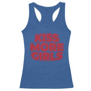 Lesbian Racerback Tank Top Kiss More Girls Funny Pride Month TS10 Royal Blue Print Your Wear