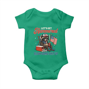 Lets Get Hammered and Blow Some Shit Up Baby Onesie Raccoon 4th Of July America TS10 Irish Green Print Your Wear