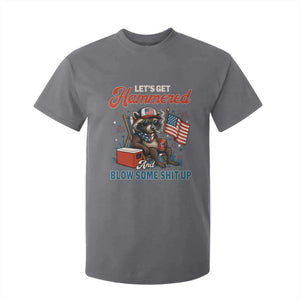 Lets Get Hammered and Blow Some Shit Up T Shirt For Kid Raccoon 4th Of July America TS10 Charcoal Print Your Wear